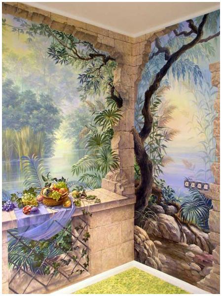 художественная роспись стен по штукатурке